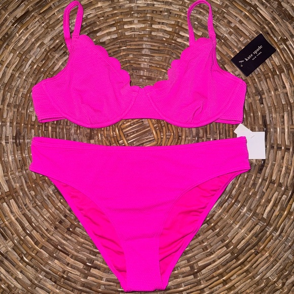 NWT ▪️ Kate Spade Scalloped Underwire Bikini Set - Picture 1 of 10